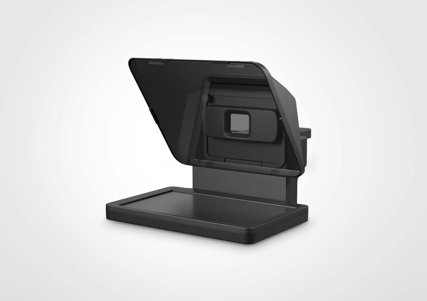 Teleprompterul Elgato Prompter montat pe cameră